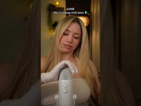 Mic Gripping with latex gloves ASMR #shorts