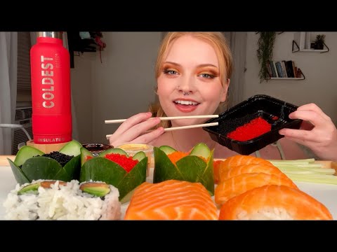 ASMR~SALMON SUSHI PLATTER~NIGIRI~SASHIMI 🍣