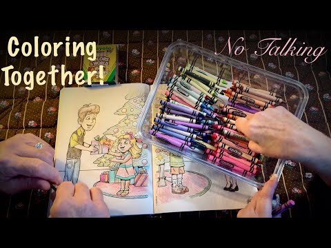 ASMR Coloring together! Husband vs Wife Coloring Styles! (No talking version) Subscriber request