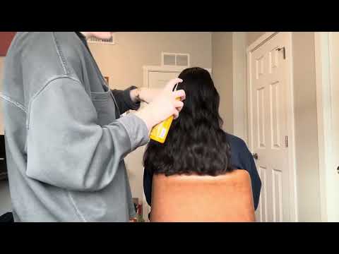 ASMR Hair Play - no talking, brushing, light gum chewing