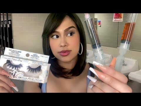 ASMR Sketchy Foreign Exchange Student Gives U $5 Lash Growth Injections + Does Your Lashes (accent)