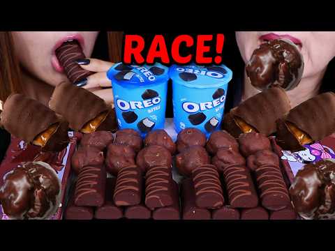 ASMR CHOCOLATE ICE CREAM RACE! *behind the scenes* VLOG