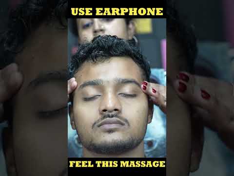 Relaxing Head Massage And Ear Massage With Forehead Tapping By Barber Girl Chaitali ASMR #shorts