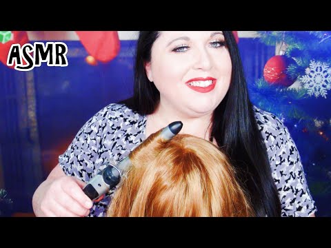 ASMR Hair Salon Roleplay (Hair Curling, Styling, Gossip, Real Hair, Curling Wand, Hair Play)