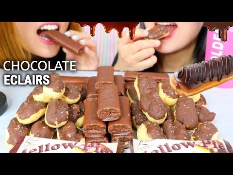 ASMR CHOCOLATE ECLAIRS and MARSHMALLOW PIES (soft eating sounds) | Kim&Liz ASMR