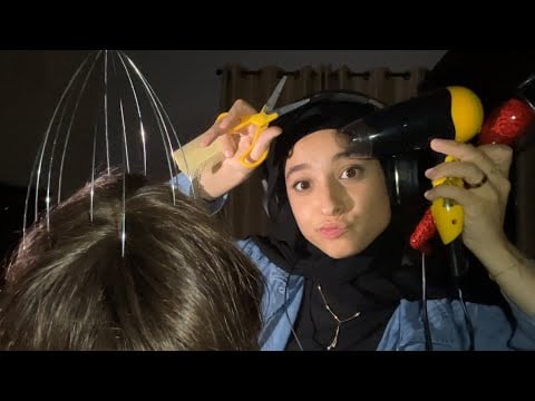 You WILL regret entering this salon😝| ASMR haircut, lice check, hair style& oil head massage…
