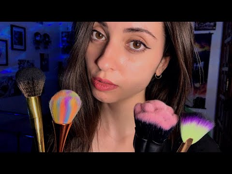 ASMR con todo tipo de brochas 🤍 Te acaricio para dormir✨