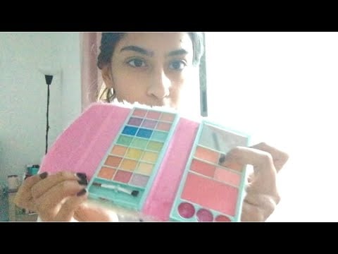 asmr | 6 min 55 sec eyeshadow application  (background rain sounds)
