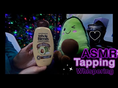 ASMR Tapping and Whispering💕 (Tapping Shampoo Bottle)🥑🧴 (4k asmr video)💕