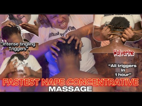 ASMR:1hr FAST&INTENSE🔥NAPE MASSAGE,FAKESPIT PAINTING,RANDOM TOOLS,WOLVERINE METHOD,SLEEP IN SECONDS
