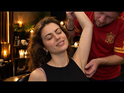 ASMR Armpit Tickle Treatment + Deep Peace Massage & Cracks