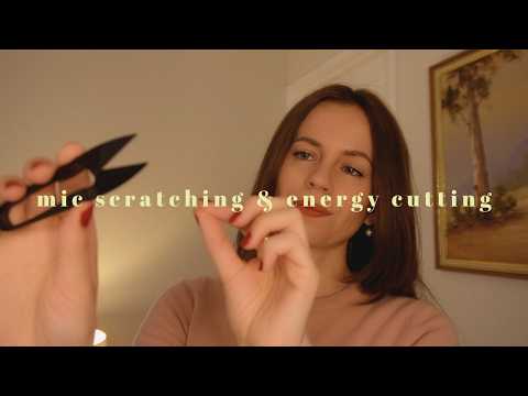 ASMR REIKI removing deep energy knots (cutting blocked energy, mic scratching)