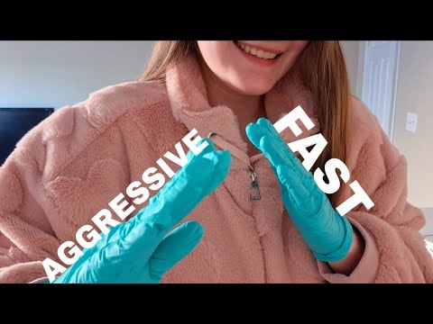 Fast and Aggressive Massage with Glove Sounds and Whispers ASMR