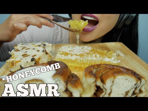 ASMR HONEYCOMB + Cinnamon Roll (EXTREME SOFT STICKY EATING MOUTH SOUNDS) NO TALKING | SAS-ASMR