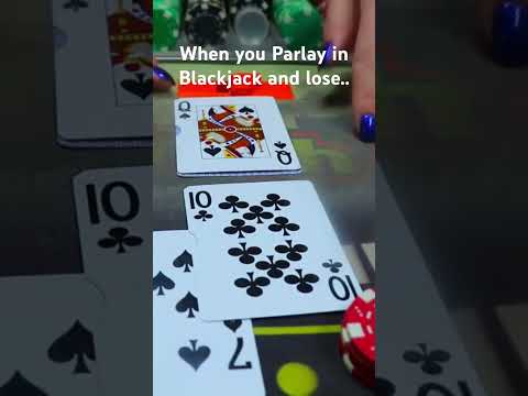 When you Parlay in Blackjack and Lose.. #blackjack #parlay  #casino #asmr