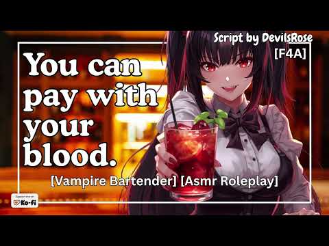 Vampire Bartender Makes You Her Thrall [ASMR Roleplay] [Vampire Bite]