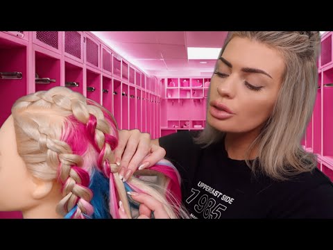 ASMR Popular Girl Braids Your Hair for Cheerleading Tryouts 🎀 (hair play roleplay)