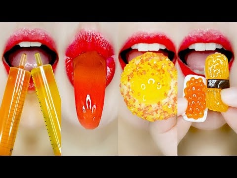 Orange & Yellow Color Food Eating Sounds 노랑 & 주황 간식 먹방 ASMR MUKBANG