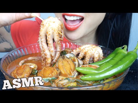 ASMR SPICY SEAFOOD *OCTOPUS + ABALONE (EATING SOUNDS) NO TALKING | SAS-ASMR