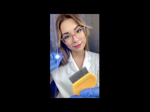 ASMR The FASTEST Scalp Exam Doctor Roleplay #shorts lice check, head massage, medical examination 🩺