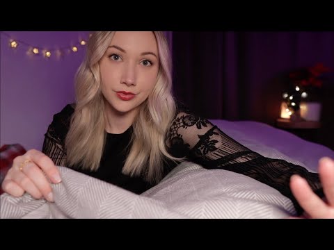 ASMR Tucking You In After A Holiday Party | Blanket Fluffing, Back Tickles, Crinkly Sounds 🪩✨🎁