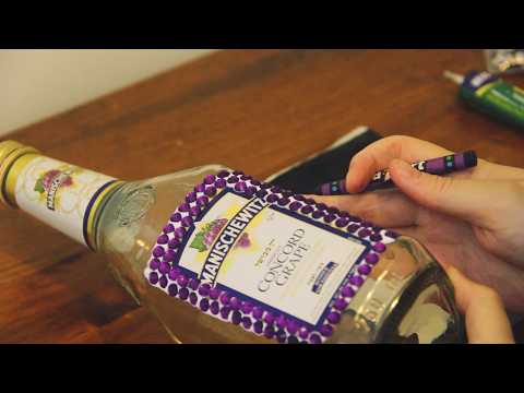 ASMR Bedazzling a Manischewitz Wine Bottle 🍷✨(Soft Spoken)