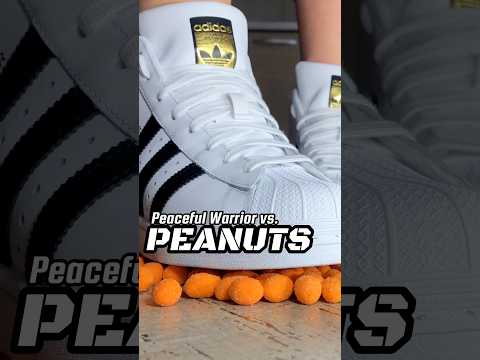 Pea vs. Peanuts! Adidas Shoes Crushing Food! Oddly Satisfying! ASMR