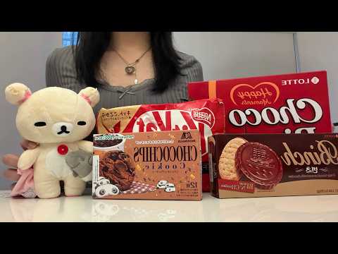 asmr mukbang | mouth sounds, trying chocolate snacks