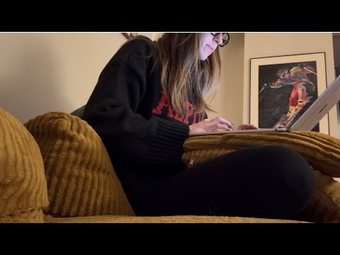 ASMR work with me (lots of tingly keyboard tapping + lofi tongue clicking!) 