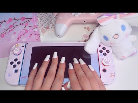 ASMR making my nintendo switch look cute!