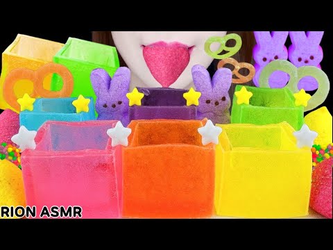 【ASMR】RAINBOW KOHAKUTO CUP PARTY🌈 KOHAKUTO,POPPING CANDY NERDSROPE MUKBANG 먹방 EATING SOUNDS