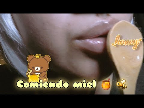 Asmr Comiendo MIEL 🍯 (EATING HONEY) (ear eating, ear licking)