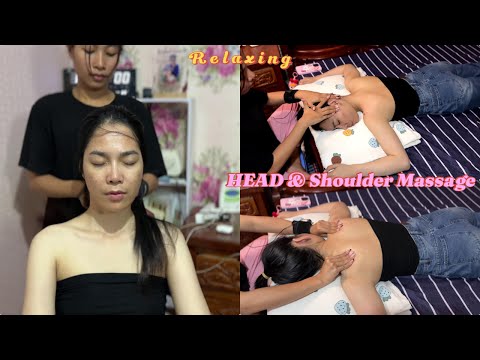 ASMR Relaxing Massage with New Guest ! Head and Shoulder Massage