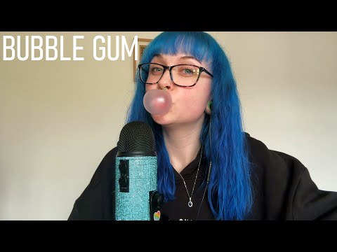 ASMR Bubble Blowing, Gum Chewing Sounds & Writing