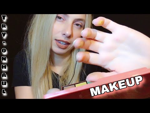 ASMR TÜRKÇE MAKYAJ / MAKEUP TRY-ON HAUL /TAPPİNG / SEBİLE MAKYAJ PALETİ DENİYORUM