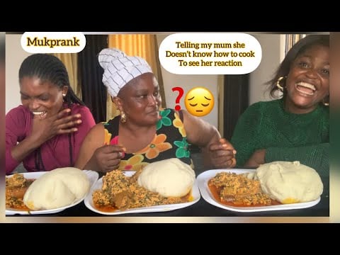 Asmr Mukprank on my mum telling her, her food is tasteless eating Fufu and egusi soup / mukbang