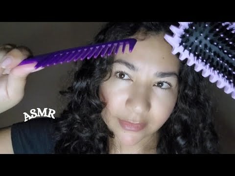 ASMR - Tirando Goma De Mascar Do Seu Cabelo | Pente,Escova,Spray,Óleo,Espuma,Tesoura 💆‍♀️💤