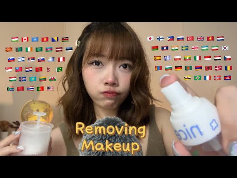 ASMR Removing your Makeup in 70+ Different Languages | Roleplay (3 hours for sleep)