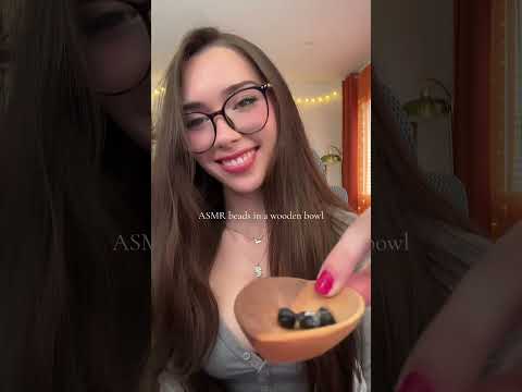 #ASMR beads in a wooden bowl 🪵 i randomly did this sound and liked it so now you get a video of it