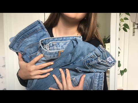 ASMR ✨ - fabric sounds | folding and scratching on jeans