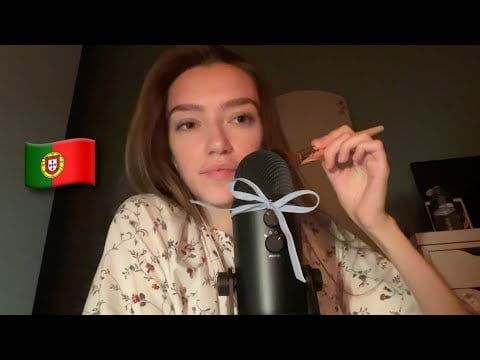 ASMR learning Portugal Português for the first time! *accidentally*🇵🇹 | Mic brushing + Soft whispers