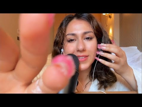 ASMR | Cozy Almost Touching & Tracing Your Face Until You Melt 🎀💆🏼‍♀️☁️(Soft Whisper+ mouth sounds)