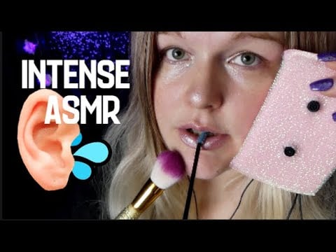 ASMR | INTENSE Sponge Mic Mouth Sounds, Spooile, Brushing.