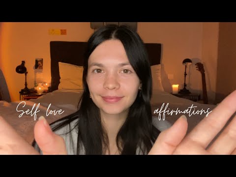 ASMR affirmations for self love and self acceptance | slow face brushing and hand movements 🌛