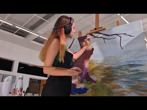ASMR pintando uma tela, sons de boca e conversas 🎨