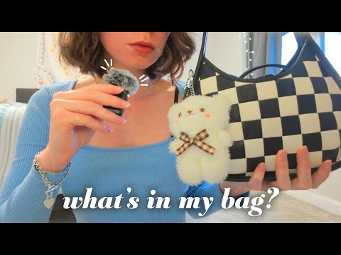 👜 what’s in my bag? | ASMR soft whispers, tapping & rummaging