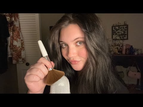 ASMR touching/brushing tape on mic! *mega tingles* 