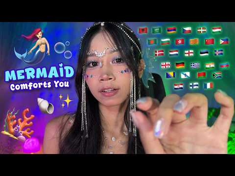 ASMR Mermaid Speaks 30 Languages to Comfort You 🧜🏻‍♀️💙🌊 Hand Movements, Layered Sounds
