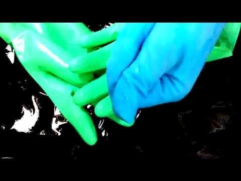 RUBBER GLOVES 👋  Oil💙  Inflate & Deflation of air [[ASMR]]