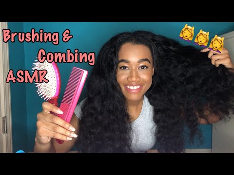 ASMR | Brushing my long hair (w/scalp massage)